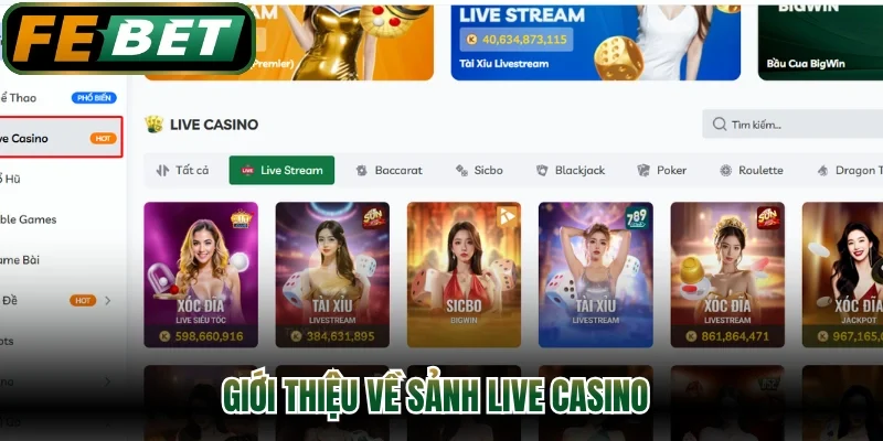 Giới thiệu về sảnh live casino