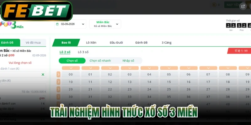Trải nghiệm hình thức xổ số 3 miền phổ biến