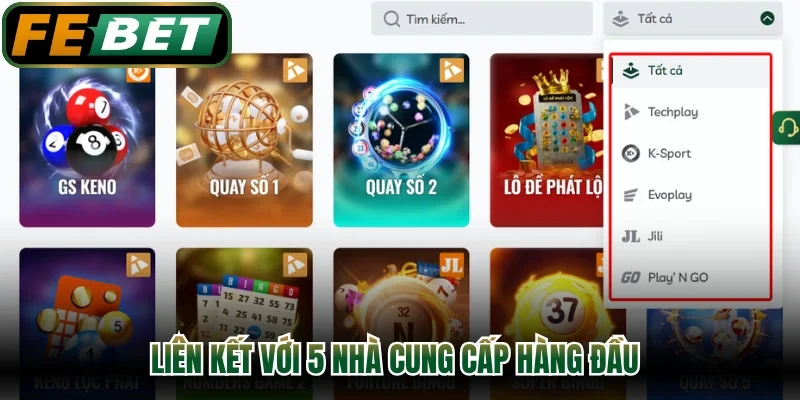 Liên kết với 5 nhà cung cấp hàng đầu