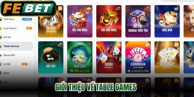 Giới thiệu về table games